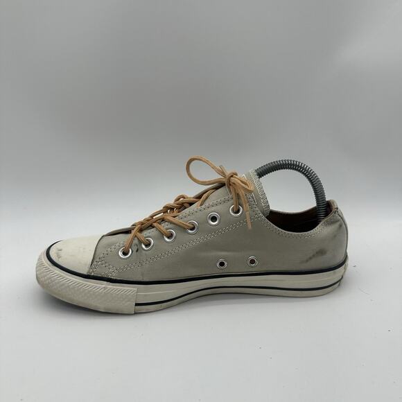 Mens 7 Women 9 Converse All Star Ox 153578F Gray Brown Leather Unisex Shoes - Picture 5 of 9